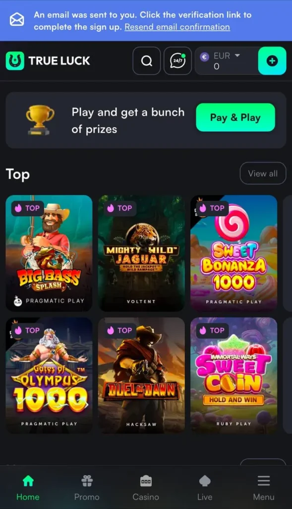 True Luck Casino Mobile